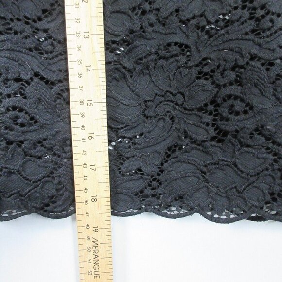 Club Monaco Lace Cropped Top Women's M Black Button Back 3/4 Sleeve Blouse 174 - Picture 7 of 8